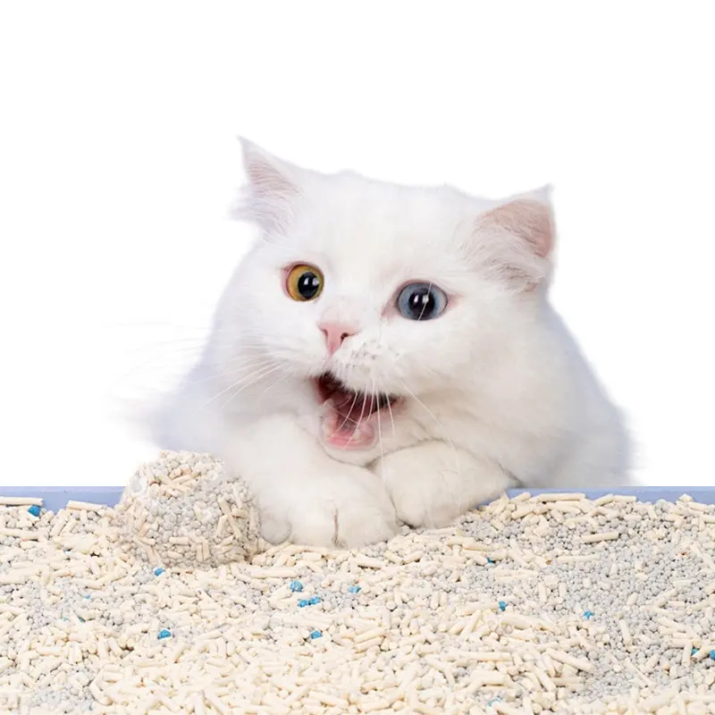 high quality Factory OEM / ODM Dust-Free Strong Clumpin tofu bentonite mixed cat litter toilet sand