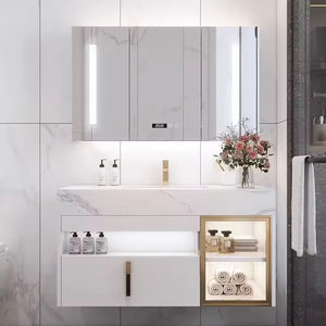 Modern European Wall-<b>Mounted</b> Marble Countertop <b>with</b> Sintered Stone, Hotel Cabinet, Bathroom Dressing Table - Product Image 5