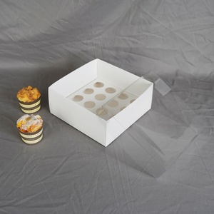 Caja Transparente Personalizada Biodegradable para Cupcakes, con Tapa Transparente, para 16 Mini Cupcakes, con 2, 4, 6 u 8 Divisores, Cajas para Empacar Cupcakes - Product Image 1