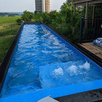 Piscine en conteneur maritime de grande taille, fabrication chinoise, vente bon marché, 40 pieds, maison de jardin, piscine préfabriquée en fibre de verre personnalisée pour l'extérieur, pour la cour