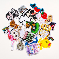 Mignon mini patchs d'animaux brodés transfrontaliers jaune canard hibou petite taille toile PVC ordinateur broderie sur tissu