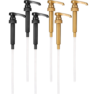 28/400 Plastic Non Spill Food Grade Milk Tea Long Nose <b>Syrup</b> <b>Pump</b> Sprayer UV/Digital Printing Customizable Black White Bottle - Product Image 1