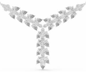 Collar con colgante de diamante talla pera en forma de Y, de oro macizo de 14K, con diseño de enredadera botánica, colgante colgante en cascada, de diamante cultivado en laboratorio, llamativo y de alta joyería - Product Image 5