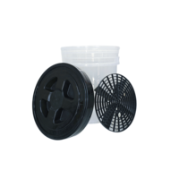 Vente en gros de seau en plastique de 5 gallons avec filtre à capuchon Gamma et chariot logo personnalisable seau pour laver la voiture