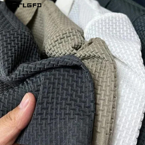 Men Anti-Wrinkle Polyester Silk Feel <b>Polo</b> <b>Shirt</b> Charcoal <b>Grey</b> Textured Short Sleeve Old Money Style Summer Luxury Casual <b>Polo</b> - Product Image 3