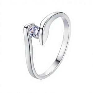 Anillo de Compromiso y Boda Vintage de Plata de Ley 925 con Circonita para Mujer, Chapado en Rodio - Product Image 3