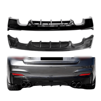 Pare-chocs arrière en PP noir brillant et motif fibre de carbone, double échappement pour BMW Série 2 F22 2014-