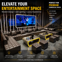 Table et chaise de bar modernes avec éclairage LED |   Table basse de luxe avec plateau en verre éclairé |    Table de salon pour VIP et discothèques