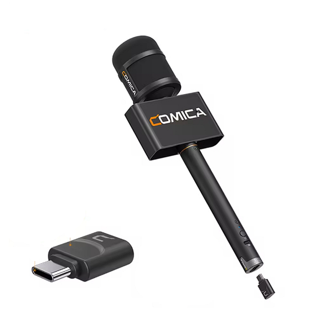 Comica Revo S 48kHz/24bit Denoise Cardioid Polar Pattern Wireless Lightweight Interview Reporter Microphone Plastic Metal for