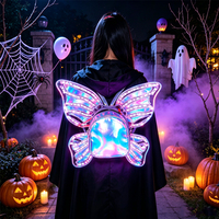 Sac à dos LED lumineux en forme d'aile de papillon, holographique et lumineux pour Carnaval, Halloween, Rave, Club, Événement, Accessoires de Cosplay