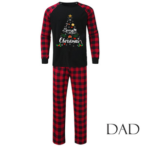 Abbigliamento Coordinato Famiglia per Natale, Pigiami a Maniche Lunghe per Genitori e Figli, Loungewear con Motivo a Quadri per <span class=keywords><strong>Mamma</strong></span>, <span class=keywords><strong>Papà</strong></span> e Bambino - Product Image 4