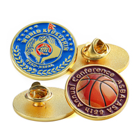 Fabrication sur mesure de badges en métal, alliage de zinc, design Kyokushin Karaté et Basketball, logo sportif, émail, pour souvenir