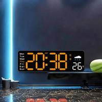 Speaker Nirkabel Mini Kubus Kayu Ramah Lingkungan dengan Layar Digital LED Backlit, Jam Desain Geometris Modern Elektronik