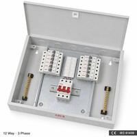 Tableau de distribution triphasé 1P 3P 4 6 8 12 voies, boîtier de disjoncteurs (MCB) à montage en surface, boîte de distribution métallique, IEC 61439 10kA 17 ans OEM