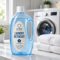 Détergent à lessive en bidon haut bleu, couleur unie, 3000 bouteilles 0,9 USD, 5000 bouteilles 0,8 USD, 10000 bouteilles 0,7 USD, OEM Marque Privée