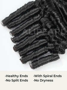 Estensioni indiane di capelli umani grezzi vergini 8-30 pollici ondulati con folletti riccioli <span class=keywords><strong>Sexy</strong></span> in colore naturale per donne nere - Product Image 3