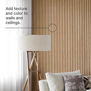 Panneau <span class=keywords><strong>de</strong></span> construction décoratif insonorisant gris pour animaux <span class=keywords><strong>de</strong></span> compagnie Panneaux muraux en bois à lattes <span class=keywords><strong>de</strong></span> chêne <span class=keywords><strong>américain</strong></span> pour mur <span class=keywords><strong>de</strong></span> télévision <span class=keywords><strong>de</strong></span> salon d'hôtel - Product Image 2