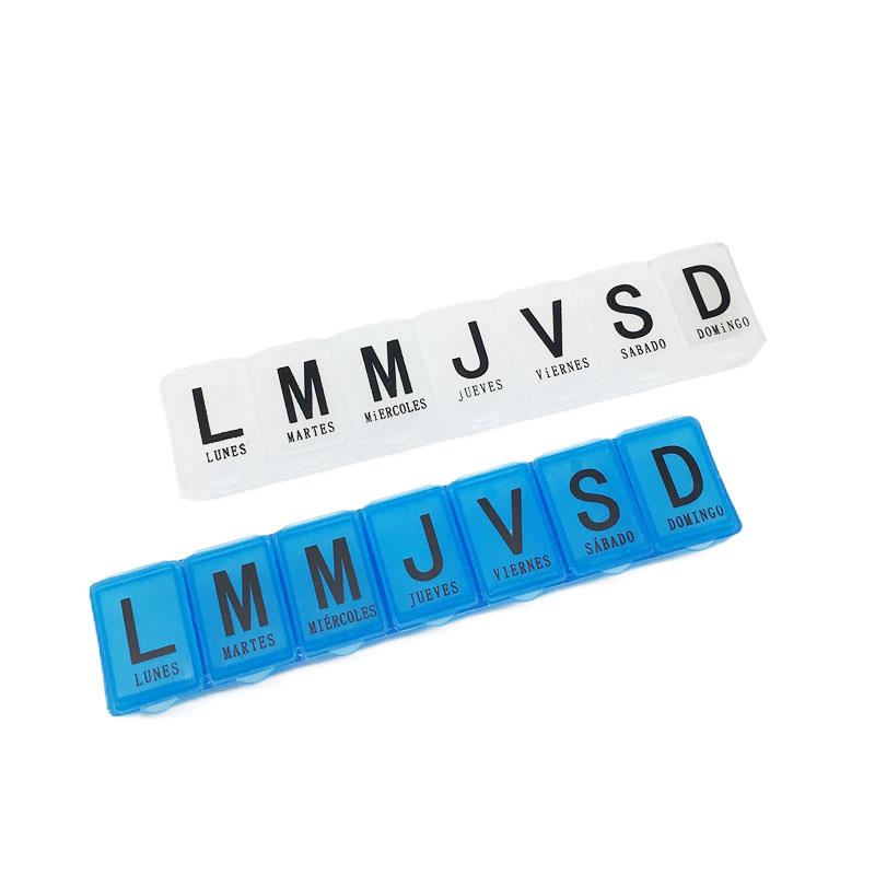 Лидер продаж, портативный пластиковый контейнер для таблеток, 7 дней, с логотипом