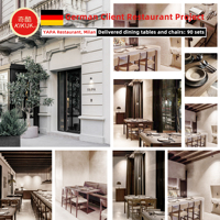 Großhandelsangebot Luxuriöse Garten-Massivholz-Restaurantmöbel Café-Esstisch und Stuhl-Sets