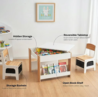 Juego de Mesa y Silla de Madera Maciza para Niños, Estilo Montessori, Moderno, para Jardín de Infancia, Escuela, Dormitorio, Aprendizaje