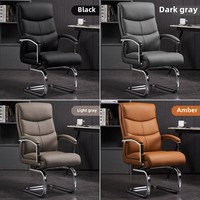 Chaise de bureau ergonomique pivotante en cuir véritable, chaise de patron confortable pour la maison, le bureau et les conférences