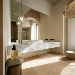 Décoration intérieure moderne en pierre <span class=keywords><strong>naturelle</strong></span> chinoise polie, motif dragon argenté, pour application sur les sols et les murs d'hôtels - Product Image 1