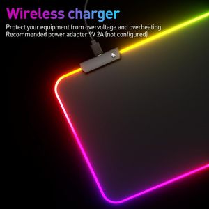 Tấm lót chuột chơi game RGB không dây, in tùy chỉnh, chống thấm nước, mềm mại, tích hợp đèn LED - Product Image 2