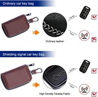 Logo personnalisé en gros antivol porte-clés de voiture KEYLESS Cover RFID WIFI signal Blocker Key Pouch Fob Protector Leather Key Holder
