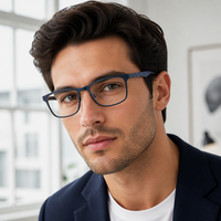Gafas de lectura con montura cuadrada de metal de diseño clásico de marca, multicolor, de moda, con bisagras de resorte, para uso casual en la oficina