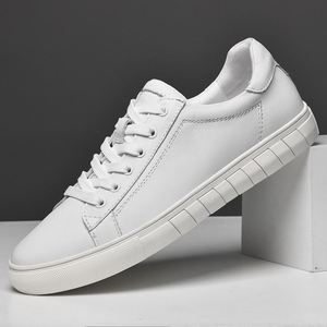 Men's Full-Grain Cowhide Sneakers, Men's Foreign Trade Plus-Size Spring White Sneakers, Outdoor Lace-Up Casual Sports <b>Shoes</b> - Product Image 6