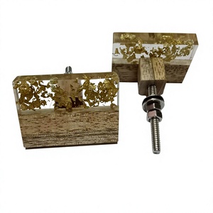 Handmade Half Wood Half Resin <b>Gold</b> Flake Inlay Rectangle Shape Eco-Friendly Modern Bedroom Bathroom Hotel Furniture <b>Drawer</b> - Product Image 1