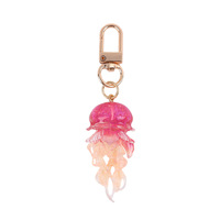 Porte-clés Méduse Esthétique Transparente en Résine Scintillante, Breloques Animaux Marins Mignons pour Femmes, Pendentif de Sac à Dos