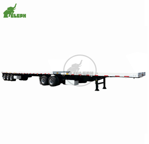 Trung Quốc 2 + 3 trục 20ft + 40ft siêu liên kết liên kết phẳng xe tải Trailer Đôi Kéo Container phẳng Trailer bán - Product Image 6