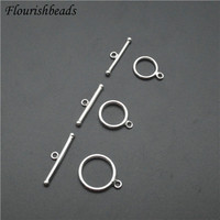 11mm 13mm 15.5mm vente en gros 925 argent pur 1 ensemble de couleurs restent longtemps collier rond OT fermoirs pour la fabrication de bracelets de bijoux