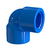 Raccord de tuyau en PVC standard DIN de haute qualité Coude à double filetage femelle en blanc bleu gris ou couleurs personnalisées