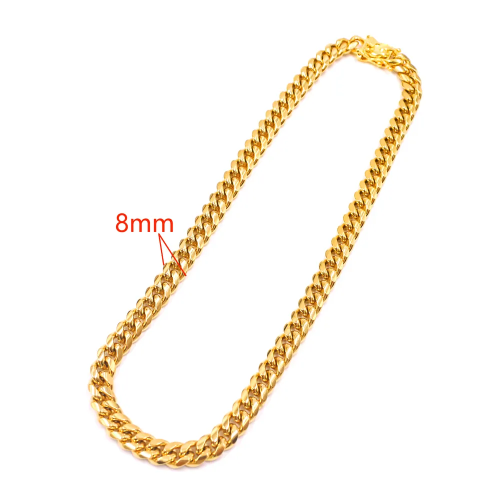 2021 Best Selling High Quality Miami Choker Fashion Hip Hop Women Men 18k Gold Plated Stainless Steel Jewelry Cuban Link Chain