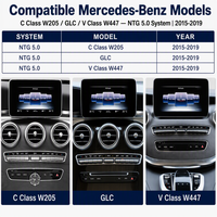 Écran radio multimédia sans fil CarPlay Android Auto pour Mercedes Benz Classe V W447/GLC X253/Classe C W205 S205 NTG5.5