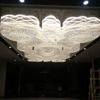 Lustre en cristal moderne de luxe, grand modèle personnalisé pour hall d'hôtel, salon, luminaire suspendu, lampe de plafond LED