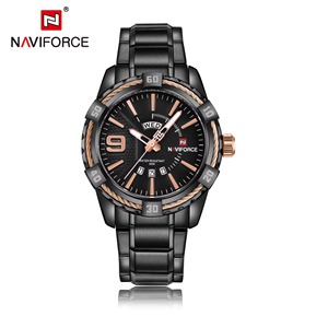 Reloj de Pulsera Drioshipping para Hombre, Diseño Elegante y Robusto, Cuarzo, Acero Inoxidable, Lujoso, Navi Force 9117 - Product Image 3