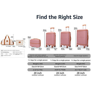 סיטונאי מותאם אישית תיק טרולי 3 חלקים מטען קלאסי סט לשאת קל על מזוודה סטים - Product Image 4
