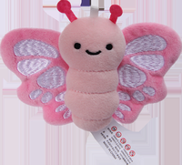 Porte-clés en peluche insecte très vendu, adorable coccinelle, abeille, scarabée, papillon, porte-clés en peluche, jouet pendentif pour machine à griffes