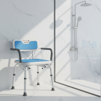 Sièges de douche semi-fermés en aluminium réglables en hauteur pour personnes âgées 1204B-1