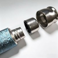 CHUFENG Nouvelle Bouteille d'Eau Isotherme avec Couvercle Magnétique en Titane Pur Brillant, Tasse de Voyage avec Infuseur à Thé, Gourde Isotherme Portable