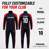 Ensemble de survêtement de football personnalisé avec veste zippée intégrale et pantalon fuselé pour clubs, académies et acheteurs de vêtements d'équipe en marque blanche