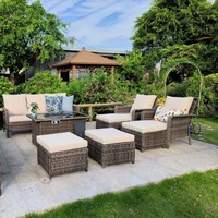 Ensemble de canapés en rotin PE tressé, style nordique moderne et minimaliste pour l'extérieur - Imperméable, protection solaire, design détachable, idéal pour villa et jardin