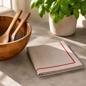 Handmade Embroidered Edge <b>Square</b> Pure Linen & Cotton Linen Napkins <b>Placemat</b> Tablecloth Customizable Durable Wedding Home Use - Product Image 4