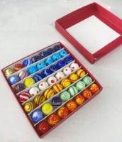 Ensemble de boules de marbre en verre fait à la main, 16mm, moins cher, dans boîte cadeau rouge pour jouets