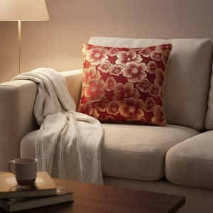 Elegante Federa per <span class=keywords><strong>Cuscino</strong></span> 50x50 in <span class=keywords><strong>Raso</strong></span> Goffrato Floreale, Jacquard <span class=keywords><strong>di</strong></span> Lusso per Arredamento Moderno <span class=keywords><strong>di</strong></span> Soggiorno, Camera da Letto e Hotel <span class=keywords><strong>di</strong></span> Lusso - Product Image 1