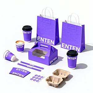 Custom Eco-Friendly <b>Biodegradable</b> Recyclable Disposable Bolsas De Papel Kraft <b>Paper</b> Bags for Coffee Cafe Restaurant Takeaway - Product Image 2