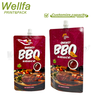 Pochettes Doypack personnalisées OEM imprimées 200ml 500ml pour sauce BBQ, sachets à bec verseur en aluminium de qualité alimentaire, stérilisables, à fond plat
